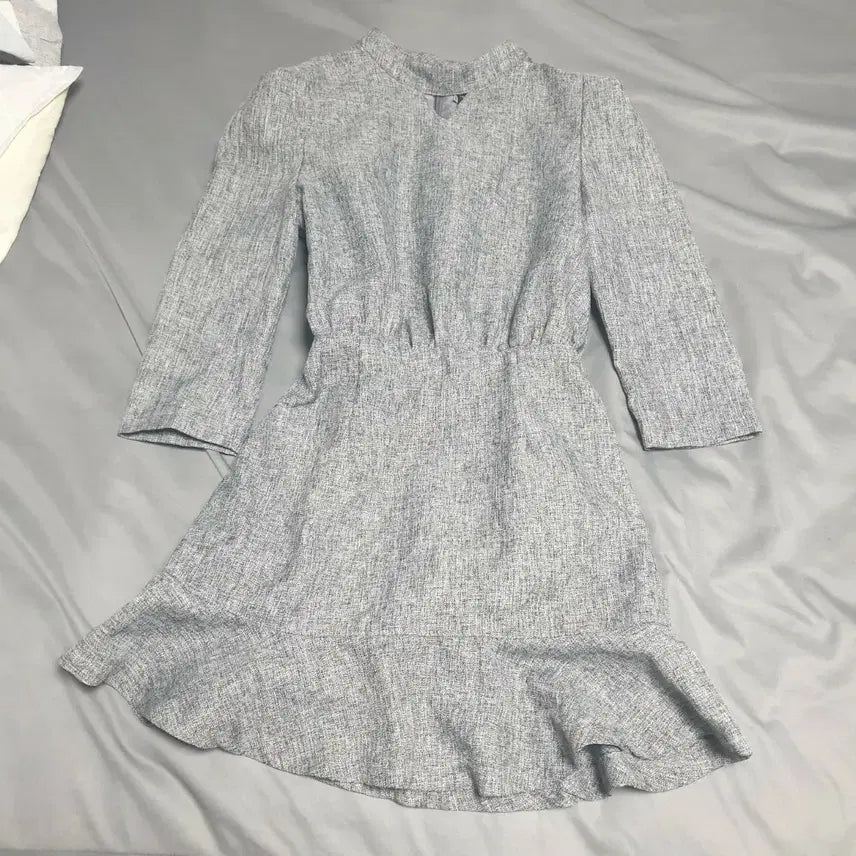 [BUNJANG] Grey Shoulder Pad Mini Dress / 매력적인 그레이 어깨뽕 미니 원피스