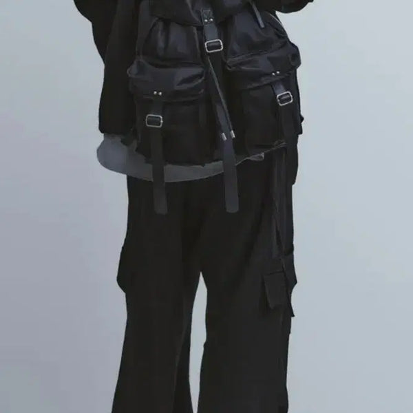 [BUNJANG] YOUTH Nylon & Leather Rucksack Black / 유스 럭색 블랙