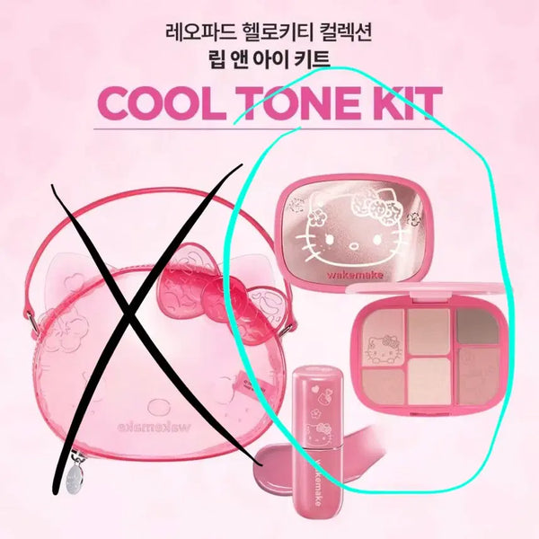 [BUNJANG] WAKEMAKE Leopard Hello Kitty Cool Tone Kit (Pink Shell + Tint) / 웨이크메이크 레오파드 헬로키티 쿨톤 키트 핑크쉘+틴트
