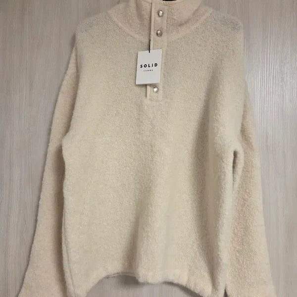 [BUNJANG] Solid Homme 24FW Hairy String Highneck Knit / 솔리드옴므 24FW 헤어리 스트링 하이넥 니트 50