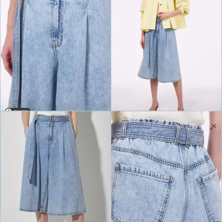 [BUNJANG] Lanvin Belted Bermuda Denim Pants / 랑방  밴딩 벨티드 버뮤다 데님 팬츠
