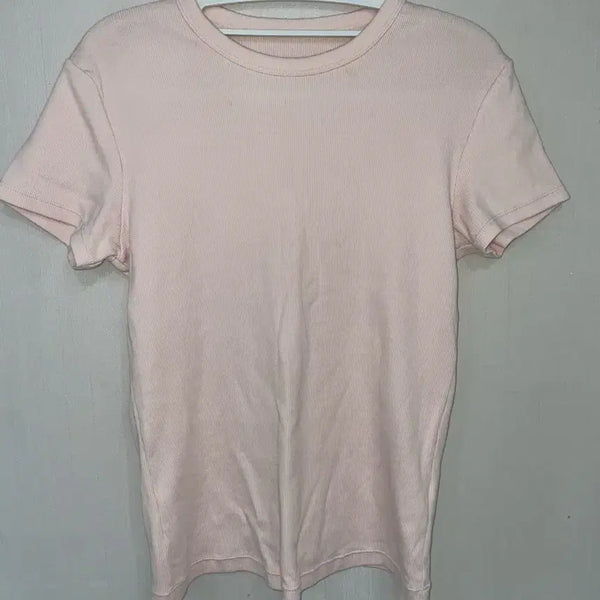 [BUNJANG] Basic Short Sleeve T-Shirt Pink / 기본 반팔 티셔츠 핑크