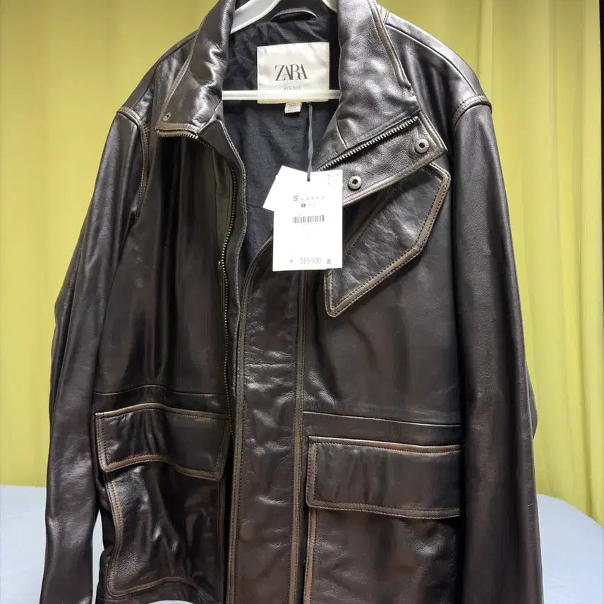 [BUNJANG] Zara Genuine Leather Pocket Jacket / [S] ZARA 자라 소가죽 포켓 레더 자켓 새상품