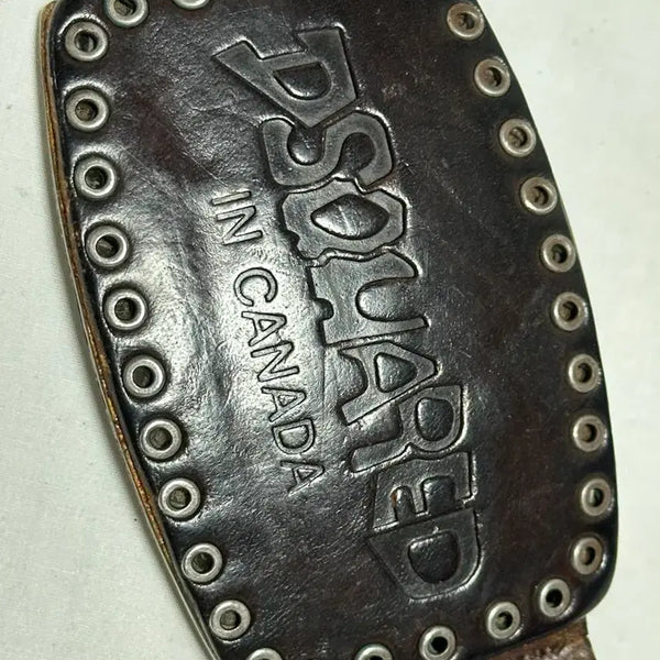 [BUNJANG] Dsquared2 Logo Buckle Leather Belt / 디스퀘어드2 로고 버클 가죽 벨트