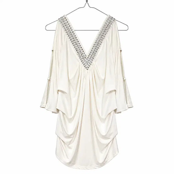 [BUNJANG] Gyaru Fairy Cubic Dress with Shirring / 갸루 페어리 큐빈 원피스 스터드 셔링