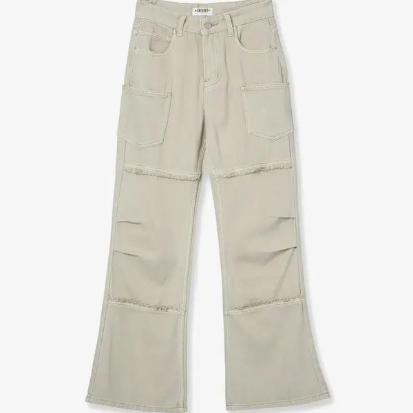 [BUNJANG] aeae Raw Edge Flare Jeans (Beige) / aeae RAW EDGE FLARE JEANS [BEIGE]