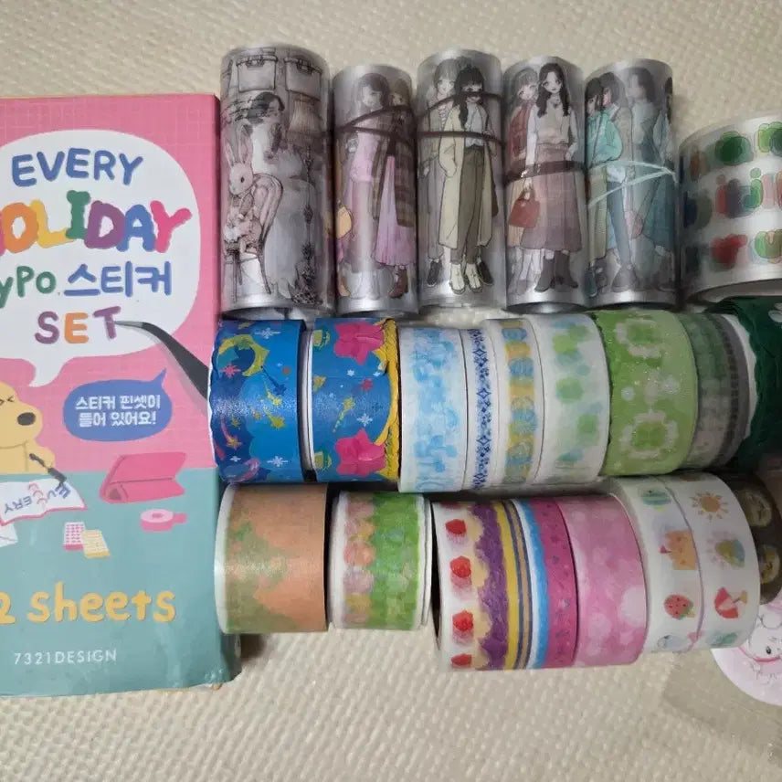 [BUNJANG] Sticker and Tape Bundle Set / 다꾸템 일괄 처분