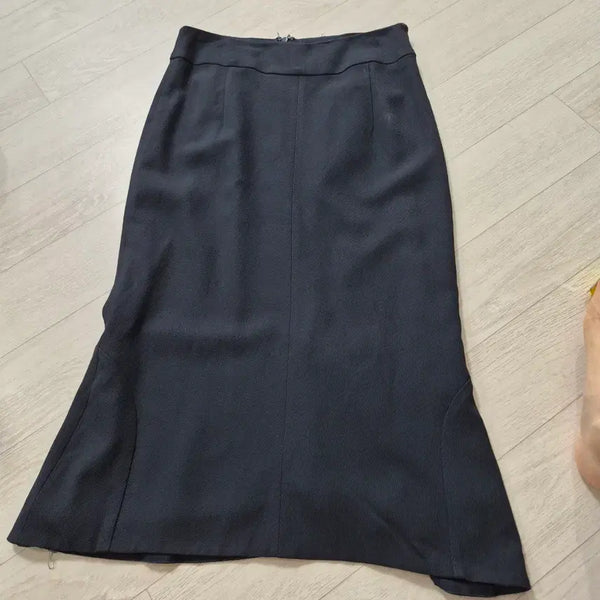 [BUNJANG] Time (Hansem) Postmodern Navy Mermaid Long Skirt / 한섬타임  포스트모던 네이비 머메이드스커트