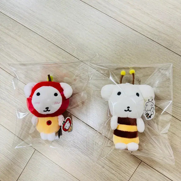 [BUNJANG] Ganady Apple & Bee Keychain Set / 가나디 하양이 사과 , 꿀벌 키링 세트