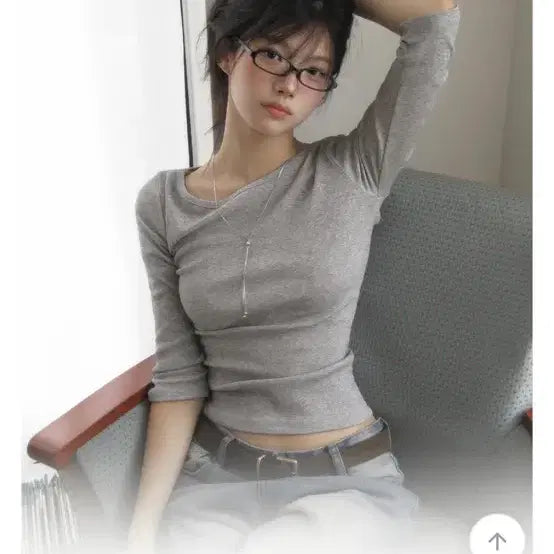 [BUNJANG] Modimood Momu Basic Long Sleeve T-Shirt Grey / 모디무드 momu basic 긴팔 티셔츠 그레이