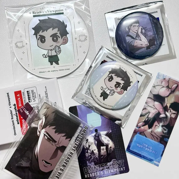 [BUNJANG] Omniscient Reader's Viewpoint Animate Lee Hyun Sung Bundle Set / 일괄) 전독시 애니메이트 이현성 캔뱃지 클리어 책갈피 코스터 특전 홍대 팝업 콜라보 카페 전지적독자시점