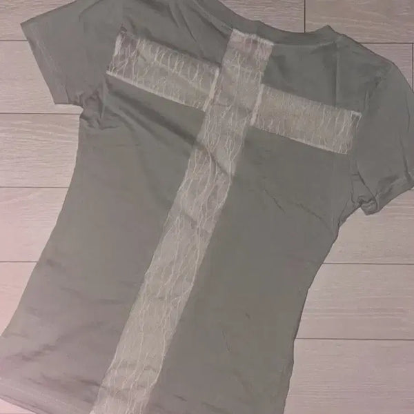 [BUNJANG] Mint Cross T-Shirt / 백크로스티-민트