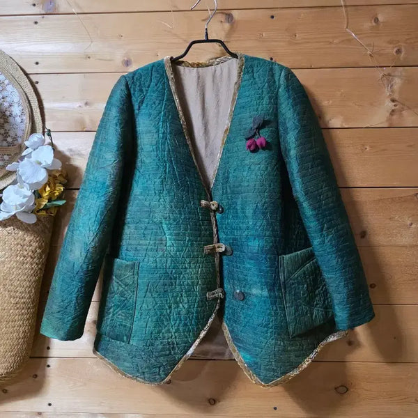 [BUNJANG] Natural Dye Jacket with Corsage Accent / 천연염색  자켓.  (코사지 코디용