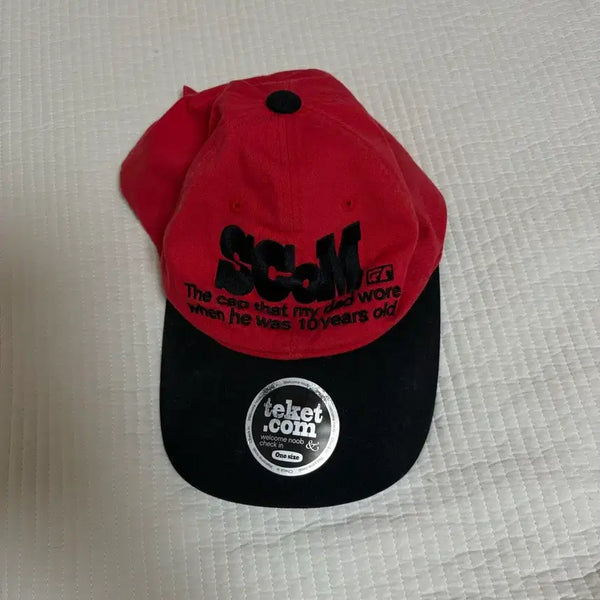 [BUNJANG] Tekket Ball Cap Hat / 테켓 볼캡 모자 ㅣ 레드
