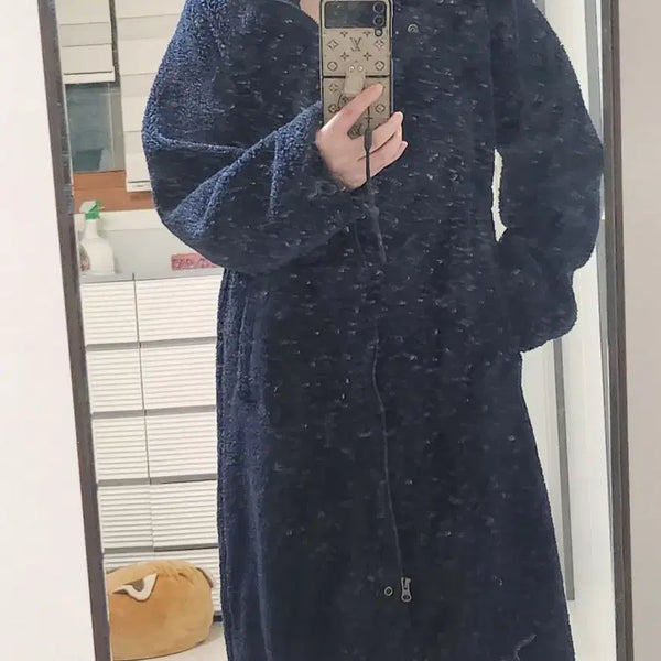 [BUNJANG] STL Fleece Long Coat / stl플리스롱코트