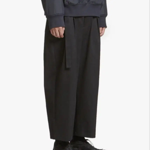 [BUNJANG] Youth Wool Belted Loose Pants Black Size S / 유스 울 벨티드 루즈드 팬츠 블랙 S사이즈