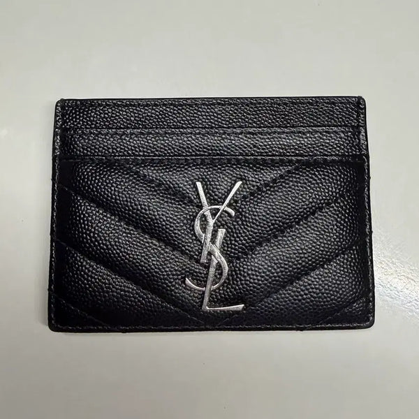[BUNJANG] Saint Laurent Monogram Matelassé Card Holder (Silver Logo) / 생로랑 모노그램 마틀라세 카드지갑(은장로고)