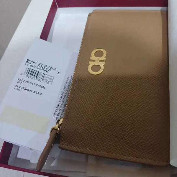 [BUNJANG] Salvatore Ferragamo Gancini Zipper Card Holder Camel / 페라가모 간치니 지퍼 카드지갑 220378 0753026 CAMEL