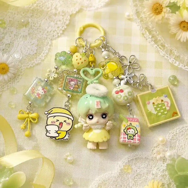 [BUNJANG] Handmade Beaded Keychain with Authentic Figure Charm / 정품 피규어 핸드메이드 비즈 키링