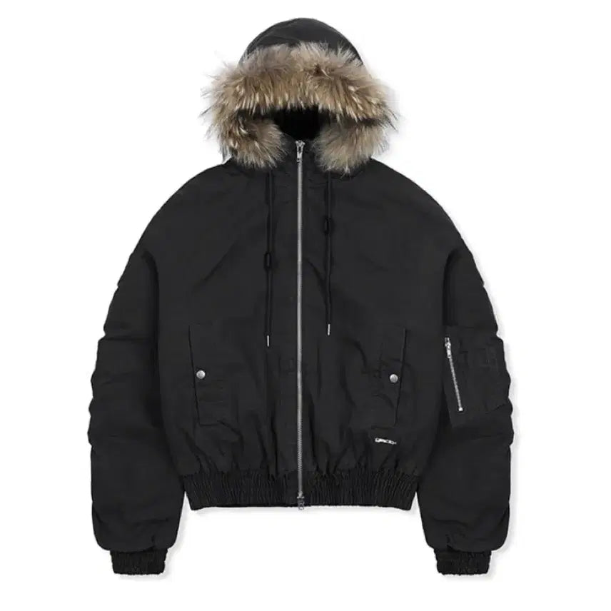 [BUNJANG] GLAC RUSTY Short Parka Black M / 글랙 러스티 숏 파카 블랙 M