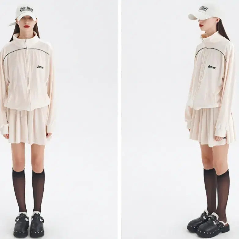 [BUNJANG] Centaur Rubber Velvet Zip-Up Ivory / 센토르 러버 벨벳집업 아이보리