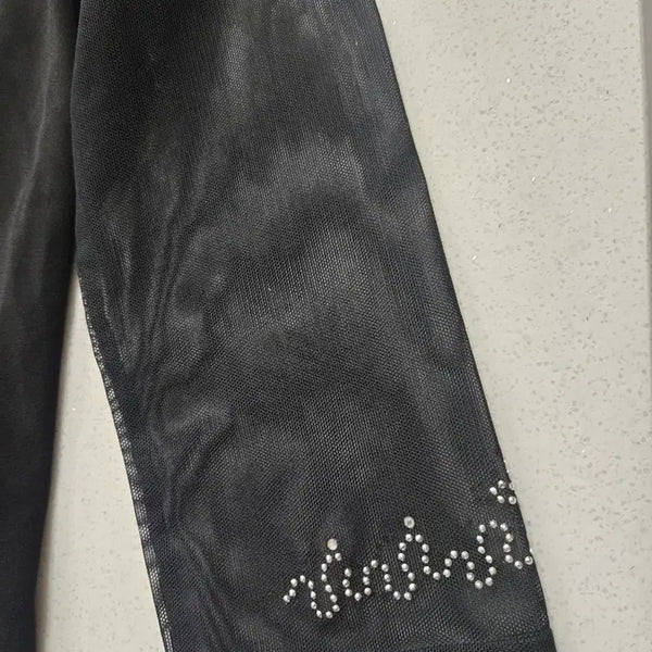 [BUNJANG] Sheer Black Rhinestone Accent Dancewear / 시스루 블랙 큐빅 포인트 댄스복