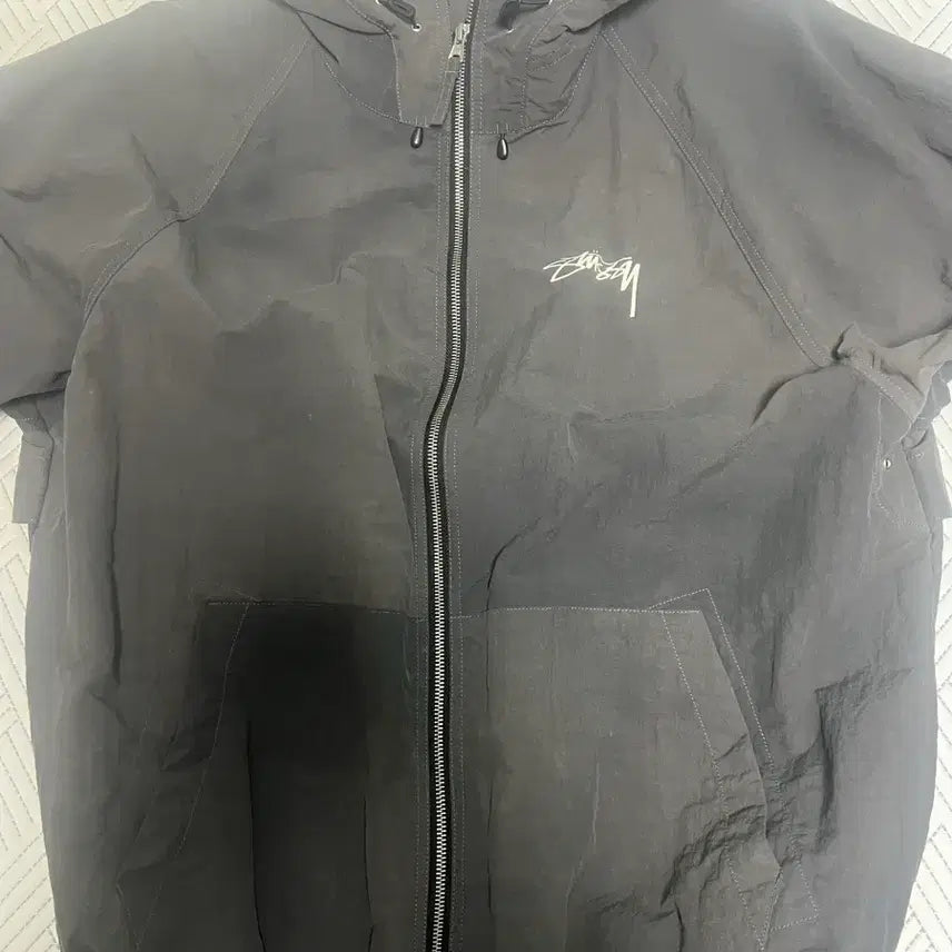 [BUNJANG] Stussy Wave Dye Beach Shell Jacket Black / 스투시 바람막이 웨이브 다이 비치 쉘 자켓 블랙
