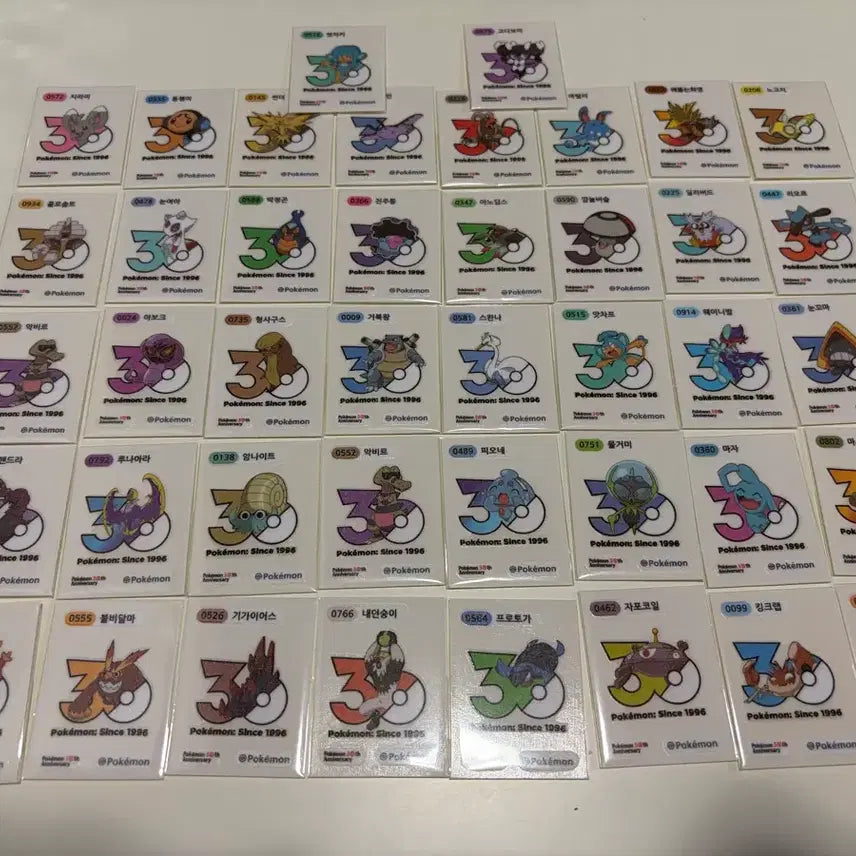 [BUNJANG] Pokemon 30th Anniversary Logo Sticker Set (42 types) / 포켓몬 30주년 띠부씰 로고띠부씰 42종 판매