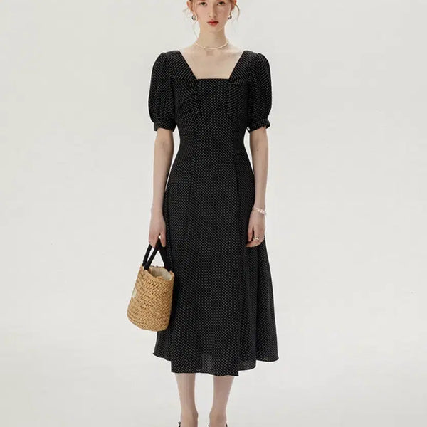 [BUNJANG] Sincethen Polli Dot Black Long Dress (Size S) / Sincethen 폴리 도트블랙 롱원피스 (S사이즈)