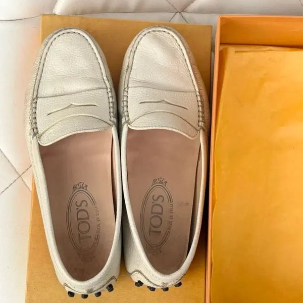 [BUNJANG] Tod's White Driving Shoes / 토즈  화이트 드라이빙슈즈
