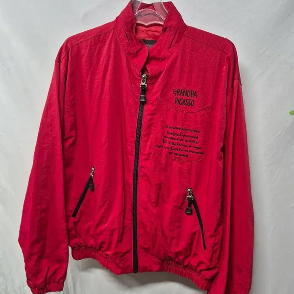 [BUNJANG] GRANDPA PICASSO Red Zip-Up Jacket / GRANDPA PICASSO 레드 집업 자켓