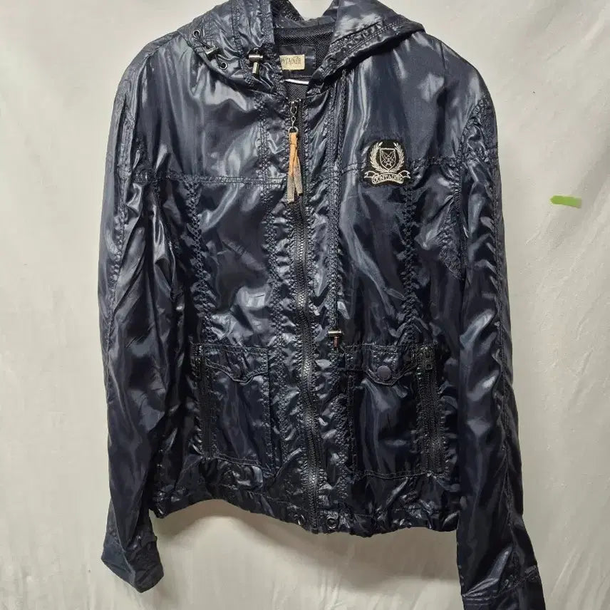[BUNJANG] Navy Hooded Windbreaker Jacket - Size L / 네이비 후드 바람막이 L