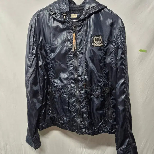 [BUNJANG] Navy Hooded Windbreaker Jacket - Size L / 네이비 후드 바람막이 L
