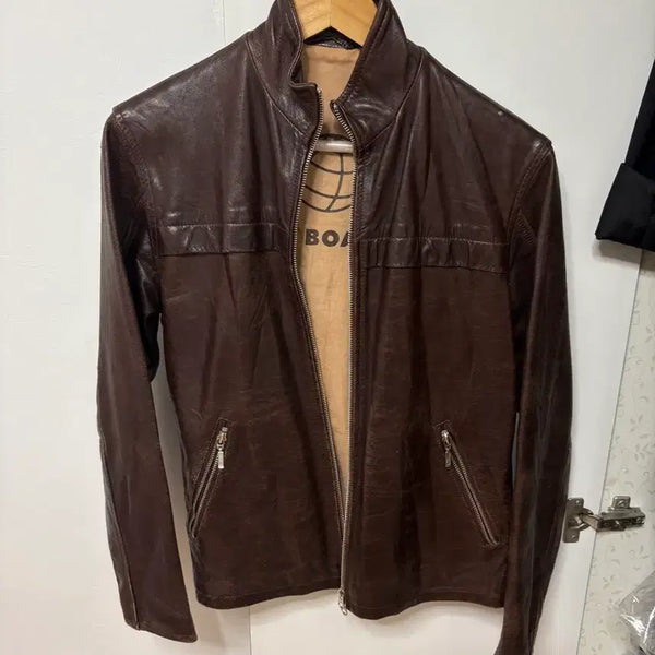 [BUNJANG] Real Leather Leather Jacket (Brown) / (리얼레더) 레더자켓 (브라운)