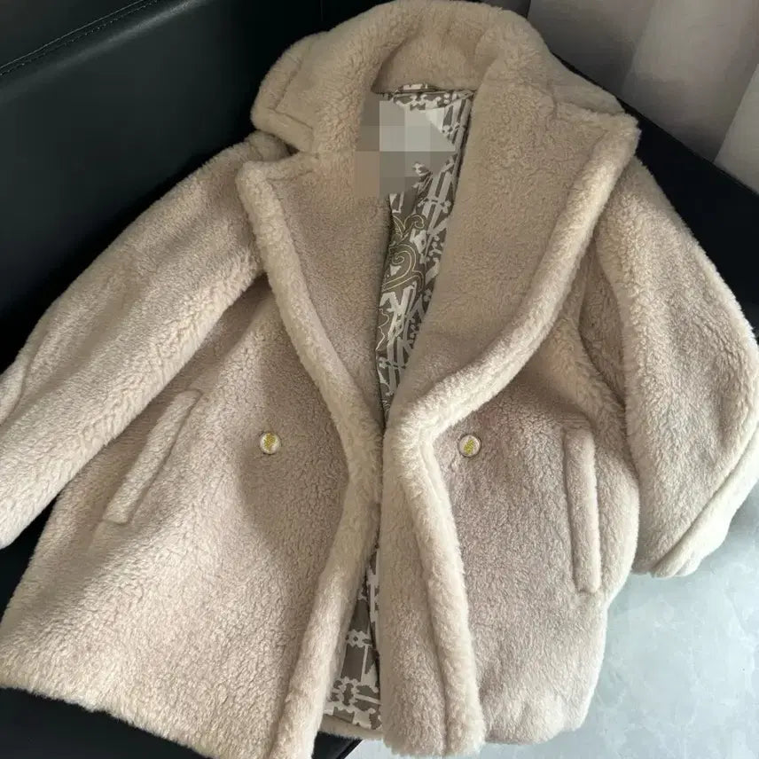 [BUNJANG] Teddy Bear Short Coat Beige / 테디베어코트