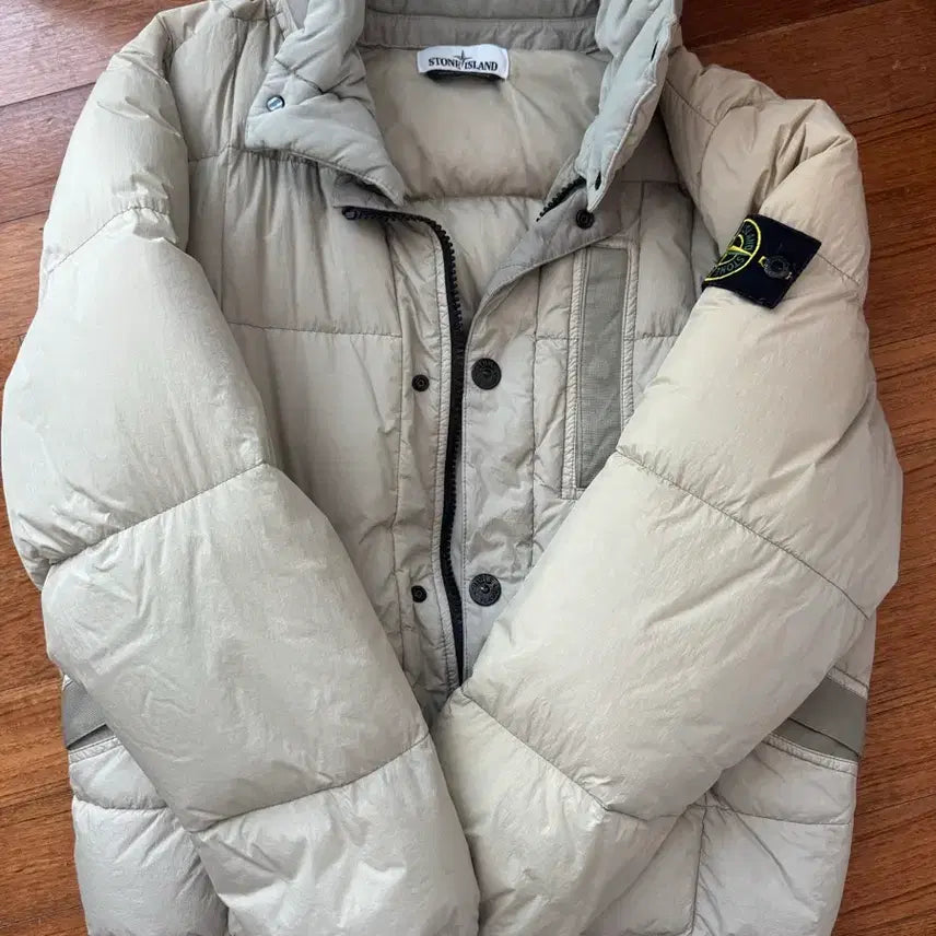 [BUNJANG] Stone Island Padded Jacket Ivory / 스톤아일랜드 패딩 아이보리(포실)