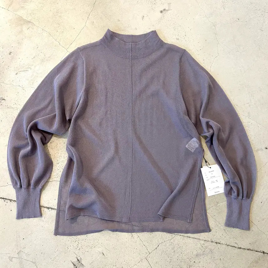 [BUNJANG] Aime Purple High-neck See-through Knit / &g'Aime 퍼플 하이넥 시스루 니트