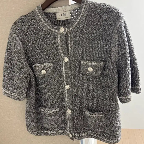 [BUNJANG] 24 Time Glitter Tweed Cardigan / 24 타임 글리터 트위드 가디건 한섬
