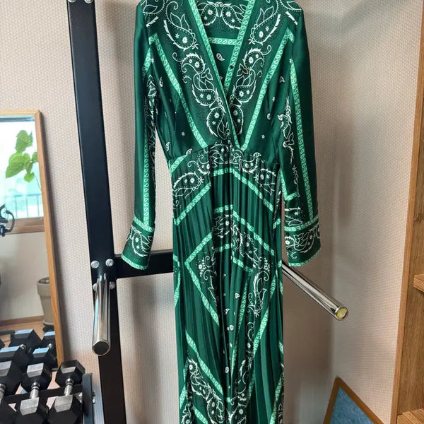 [BUNJANG] Sandro Green Long Dress / 산드로 그린 롱 원피스