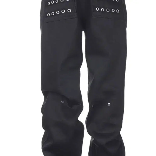[BUNJANG] B.access Eyelet Button Black Jeans (Size 0) / 0size 비엑세스 b.access 아일릿 팬츠 Eyelet button black jean