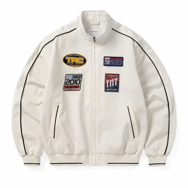[BUNJANG] Thisisneverthat TRC Racing Jacket Ivory Cotton / 디스이즈네버댓 Trc 레이싱 자켓 L
