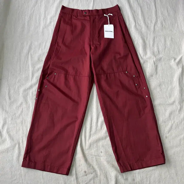 [BUNJANG] Alrene Rivet Stud Carpenter Burgundy Pants 2 / 알렌느 리벳 스터드 카펜터 버건디 팬츠 2