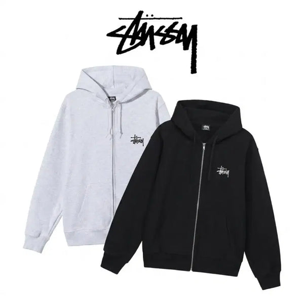 [BUNJANG] Stussy Basic Fleece Lined Zip-Up Hoodie / 베이직 기모 후드 집업