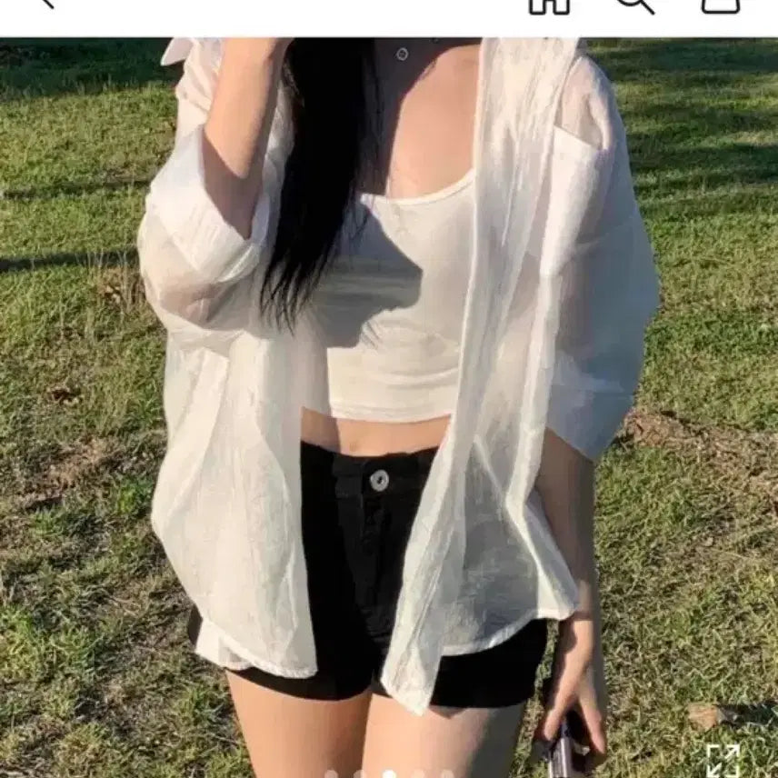 [BUNJANG] Sheer Oversized Shirt / 흰셔츠