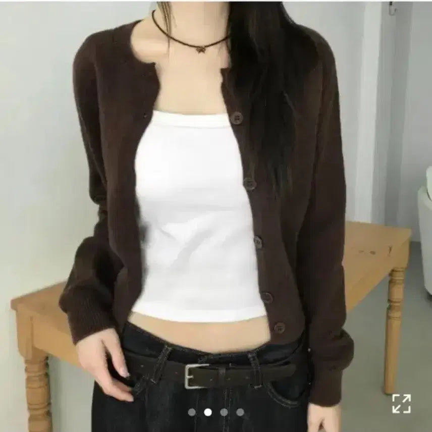 [BUNJANG] Basic Brown Knit Cardigan / 갈색 가디건