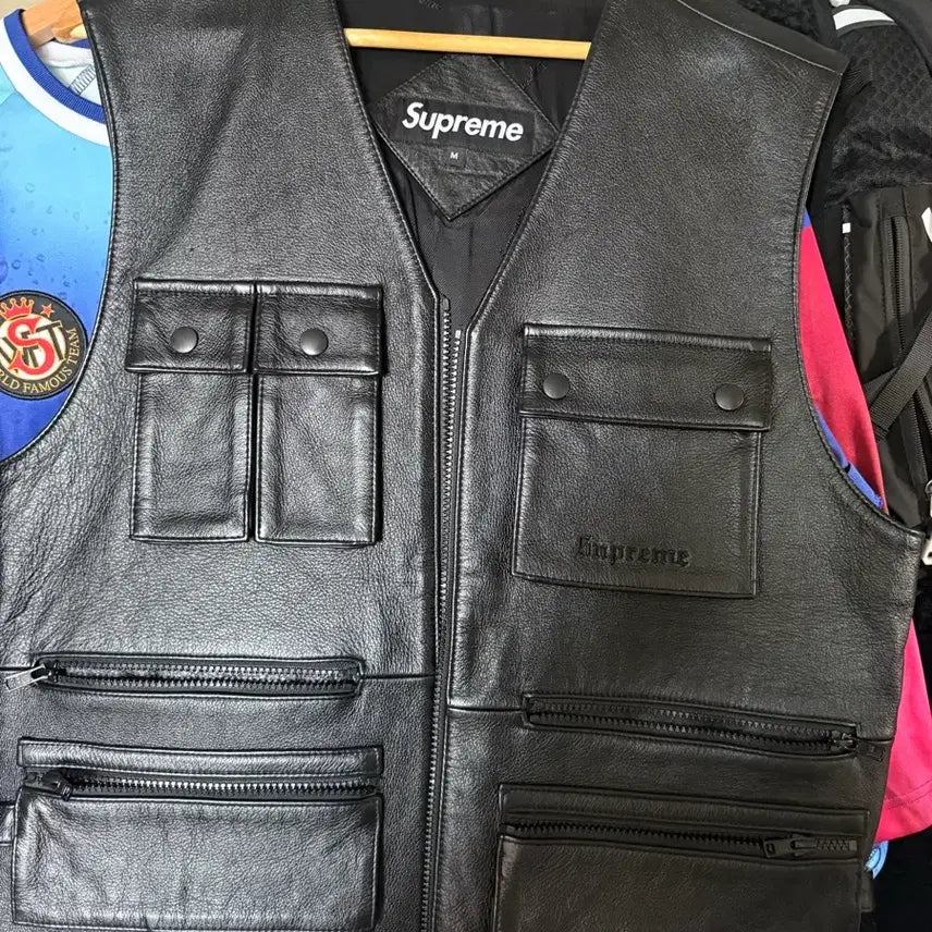 [BUNJANG] Supreme Leather Utility Vest / 슈프림 Leather 유틸리티 포켓 베스트 가죽자켓