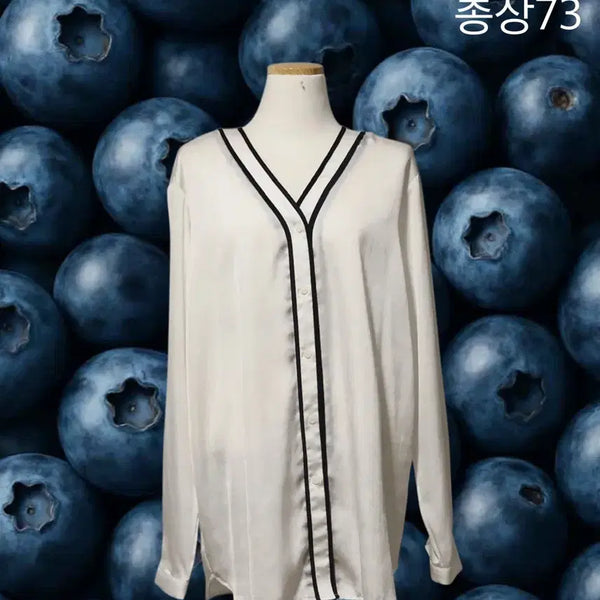 [BUNJANG] Two-Line Point Blouse / 두줄 라인 포인트 블라우스