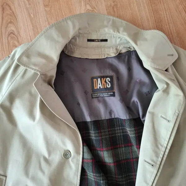 [BUNJANG] DAKS Basic Trench Coat with Check Lining / 닥스 트렌치코트 베이직 체크안감