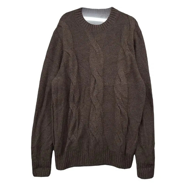[BUNJANG] Massimo Dutti Brown Premium Wool Modern Basic Round Knit XL / 마시모두띠 브라운 프리미엄 울 모던 베이직 라운드 니트 XL