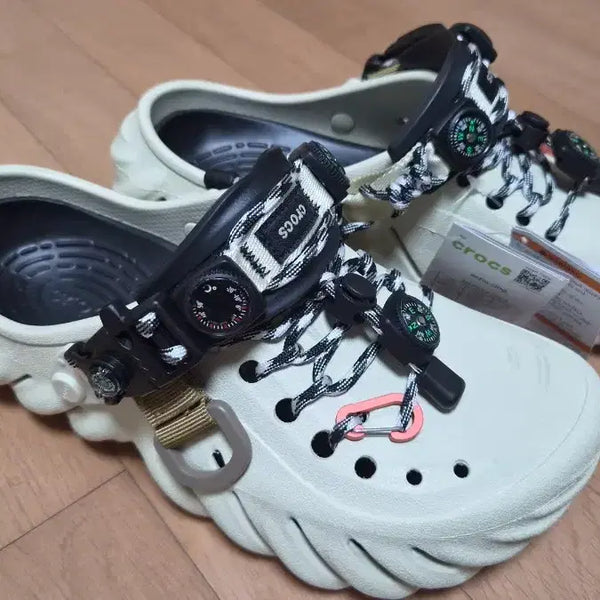 [BUNJANG] Crocs Echo Clog Bone Black Custom 270 / 크록스 에코클로그  본블랙 커스텀(270)